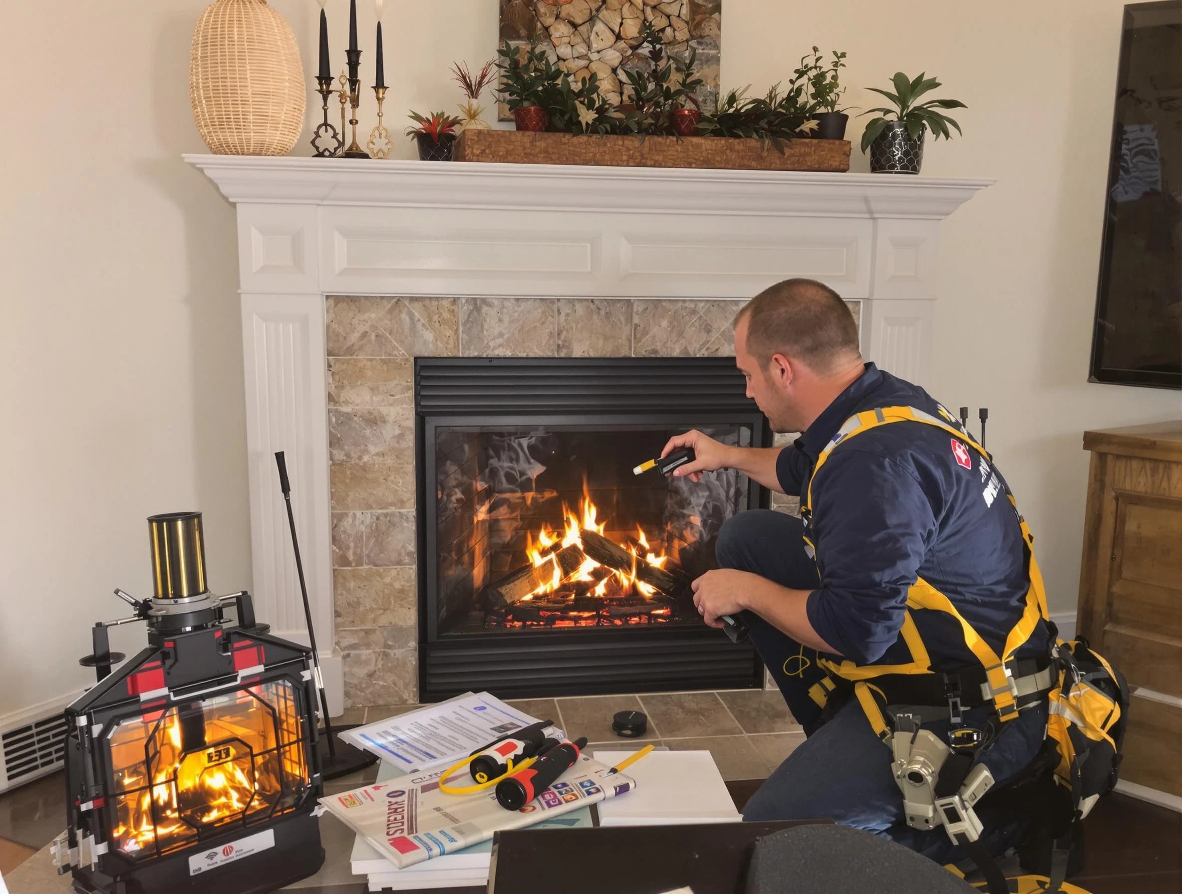 Safety-focused fireplace inspection by Fayetteville Chimney Sweep in Fayetteville, GA
