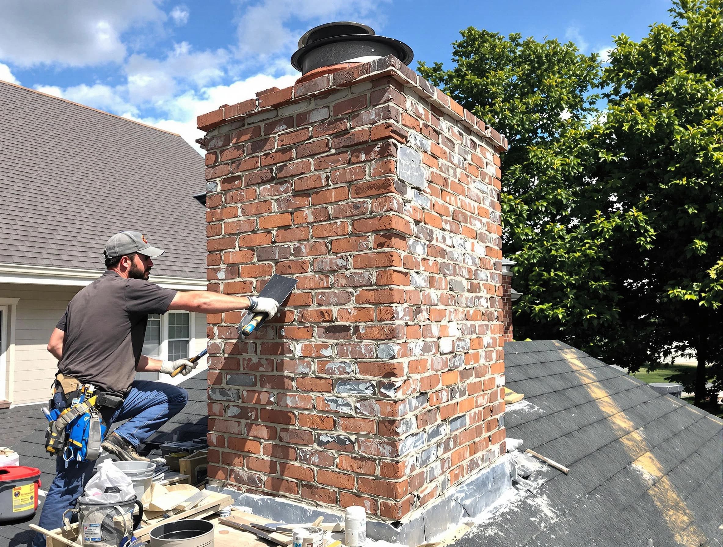 Completed chimney rebuild by Fayetteville Chimney Sweep in Fayetteville, GA