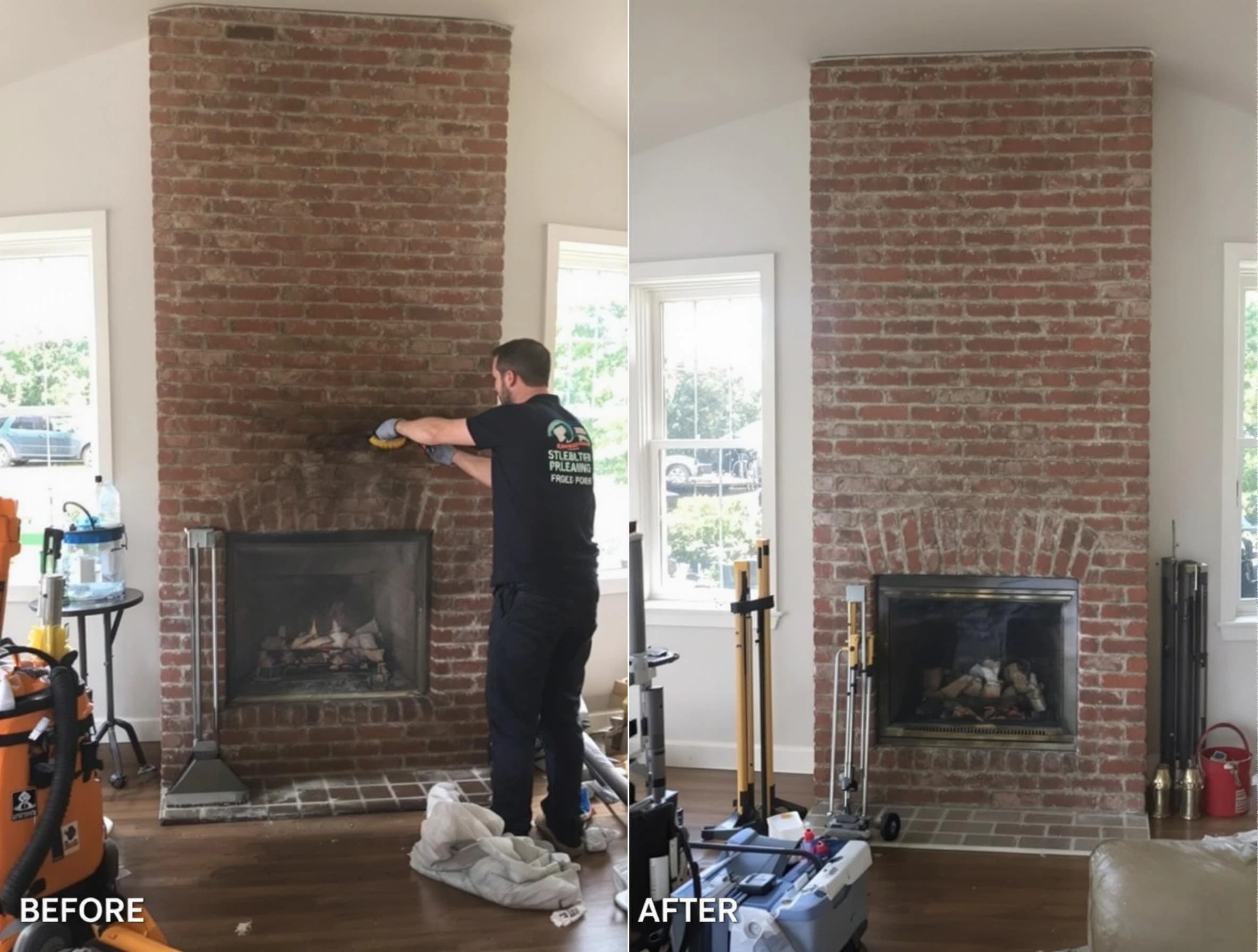 Finished chimney sweeping service by Fayetteville Chimney Sweep in Fayetteville, GA