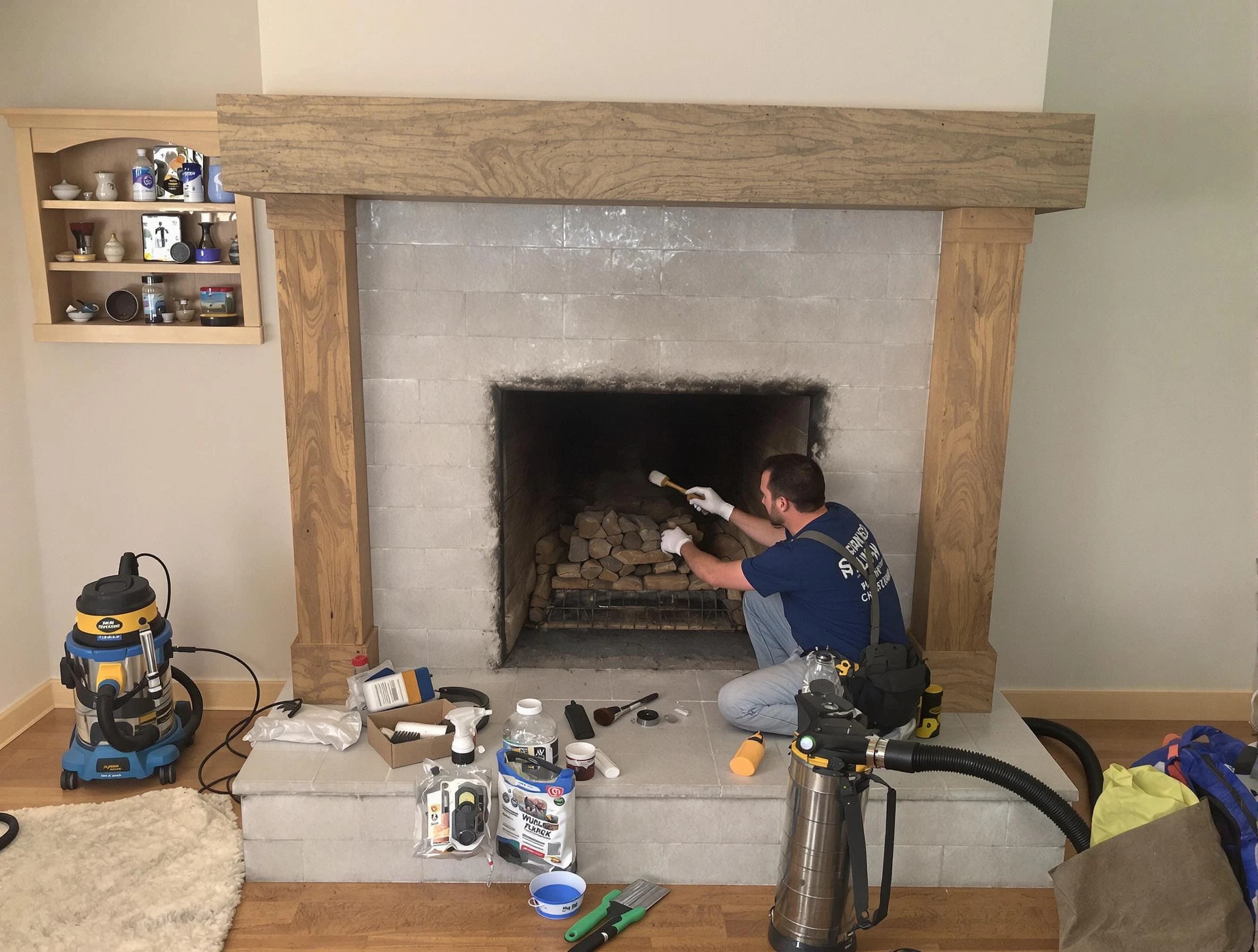 Detailed creosote removal process by Fayetteville Chimney Sweep in Fayetteville, GA