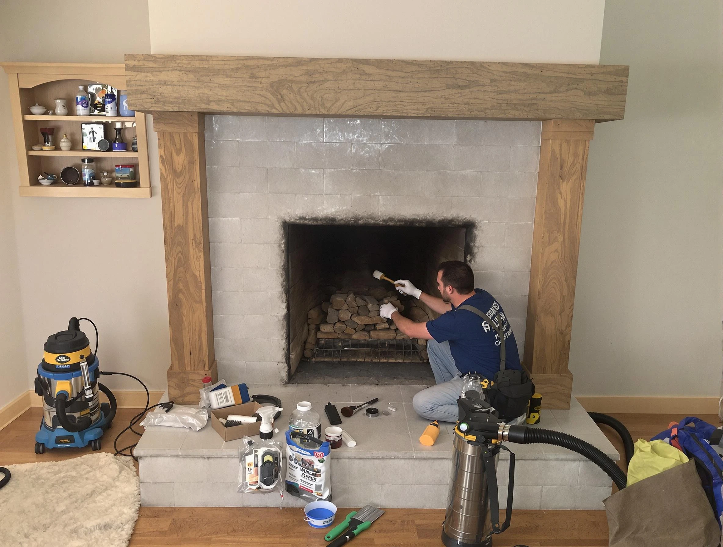 Detailed creosote removal process by Fayetteville Chimney Sweep in Fayetteville, GA