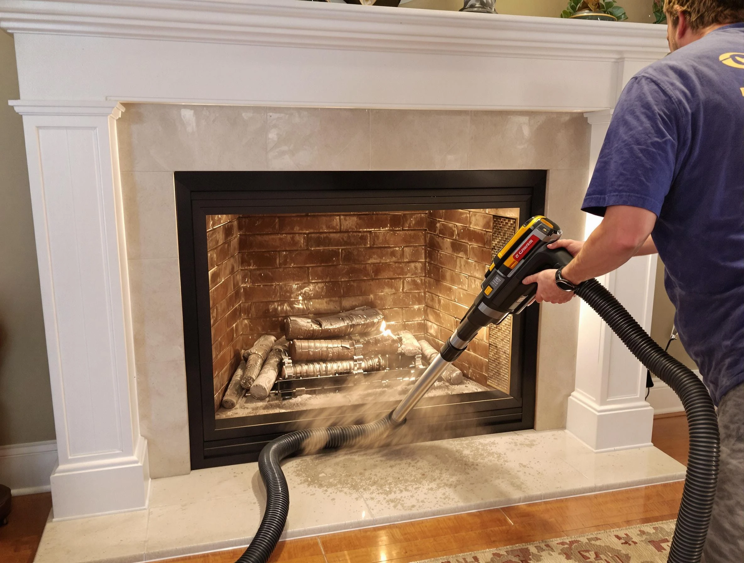 Fireplace cleaning performed by Fayetteville Chimney Sweep in Fayetteville, GA
